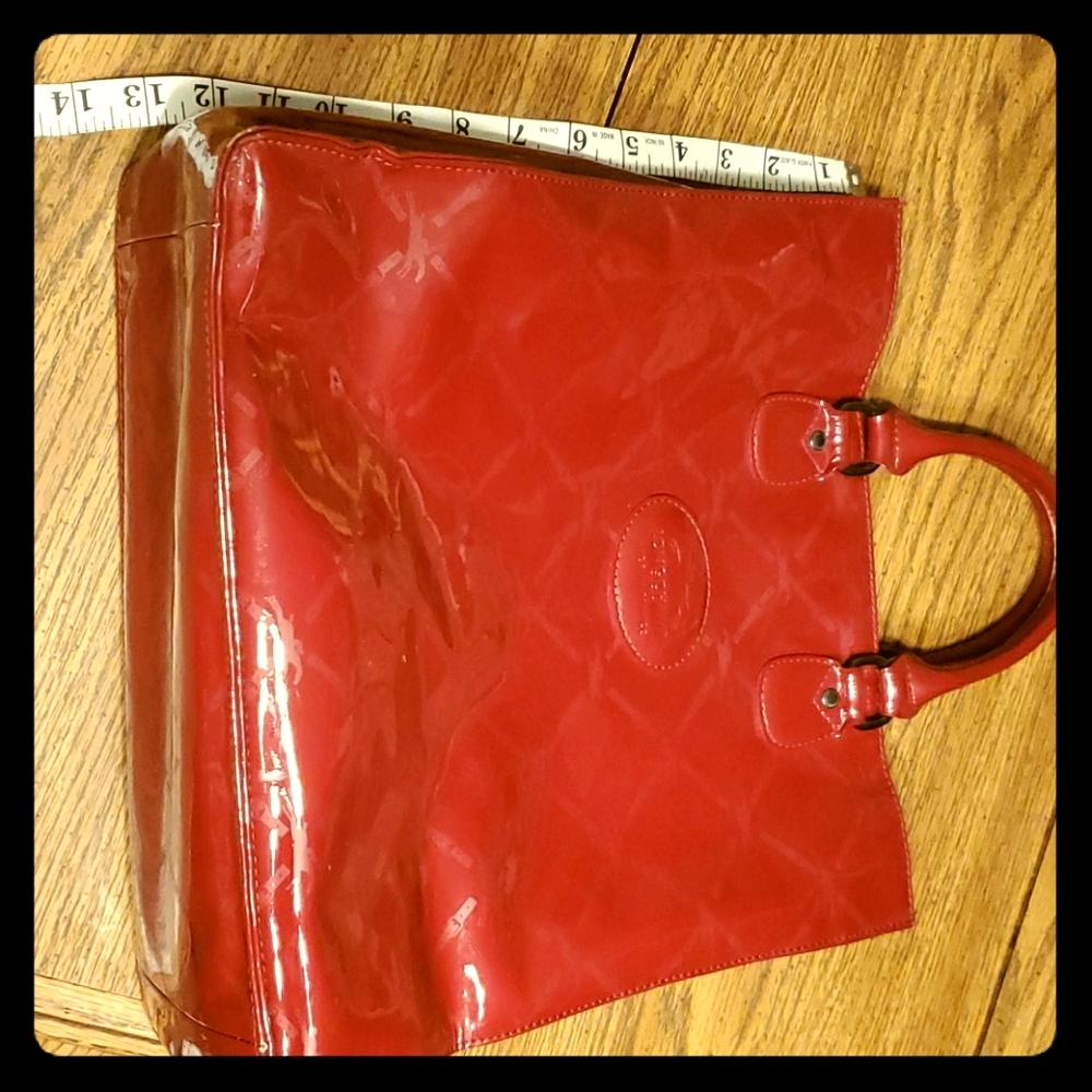 Longchamp patent leather large handbag